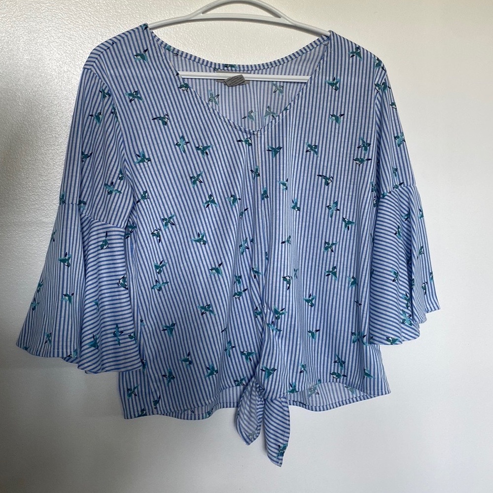 Women’s blue striped blouse, Passport